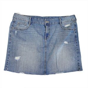 Old Navy Denim Jean Skirt, Distressed Size 16